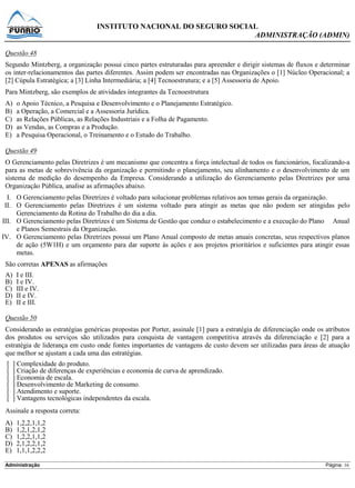 Prova Analista INSS - Funrio - 2013