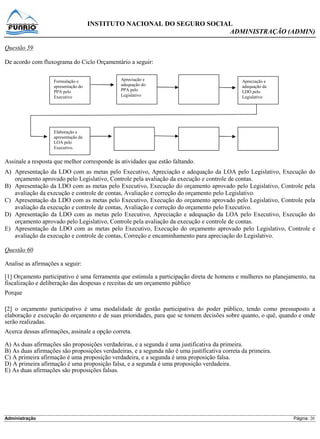Prova Analista INSS - Funrio - 2013