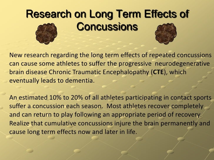 Long term consequences of concussions