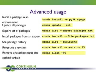 What is a conda package?
 
