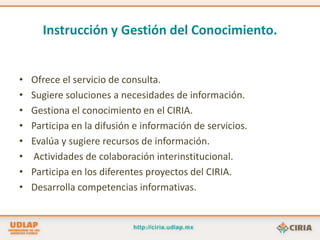 Servicios Digitales.Innovación y Servicios de InformaciónCIRIA.Omar Valdiviezo.omar.valdiviezo@udlap.mxVerano 2010.