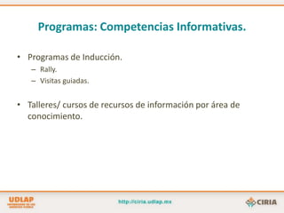 Servicios.1. Reserva digital. 2. Soluciones en línea. 3. Recomendaciones mediante etiquetado colaborativo.4. Recursos interactivos de aprendizaje.