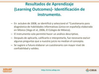 ¿Por qué cultura de la información?Elsa Ramírez Leyva (2001). Cultura de la información.No basta con limitar las recomendaciones y estándares a una serie de habilidades técnicas y talleres aislados de las necesidades de la comunidad y de la academia.Necesario crear un proceso y un concepto dinámico que facilite:"el mejoramiento de las facultades intelectuales;el diseño y desarrollo de diversos medios y formas de comunicación así como los formatos que son necesarios para generar conocimiento;la mejora no sólo de la comunicación, sino de la comprensión;socializar la información, es decir, expandir, extender su uso a todas las esferas de la actividad humana“.