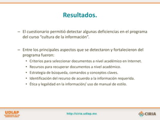 Curso "cultura de la información" modalidad presencial-Estudiantes.
