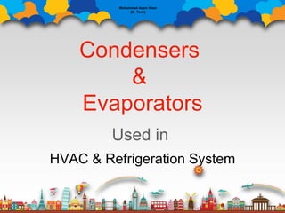 Condensers
&
Evaporators
Used in
HVAC & Refrigeration System
Mohammad Azam Khan
{M. Tech}
 