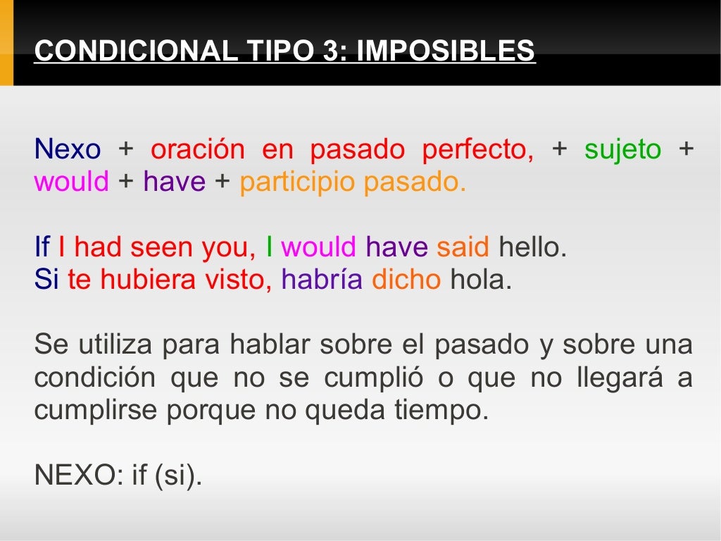 Como Diferenciar Los Condicionales En Ingles