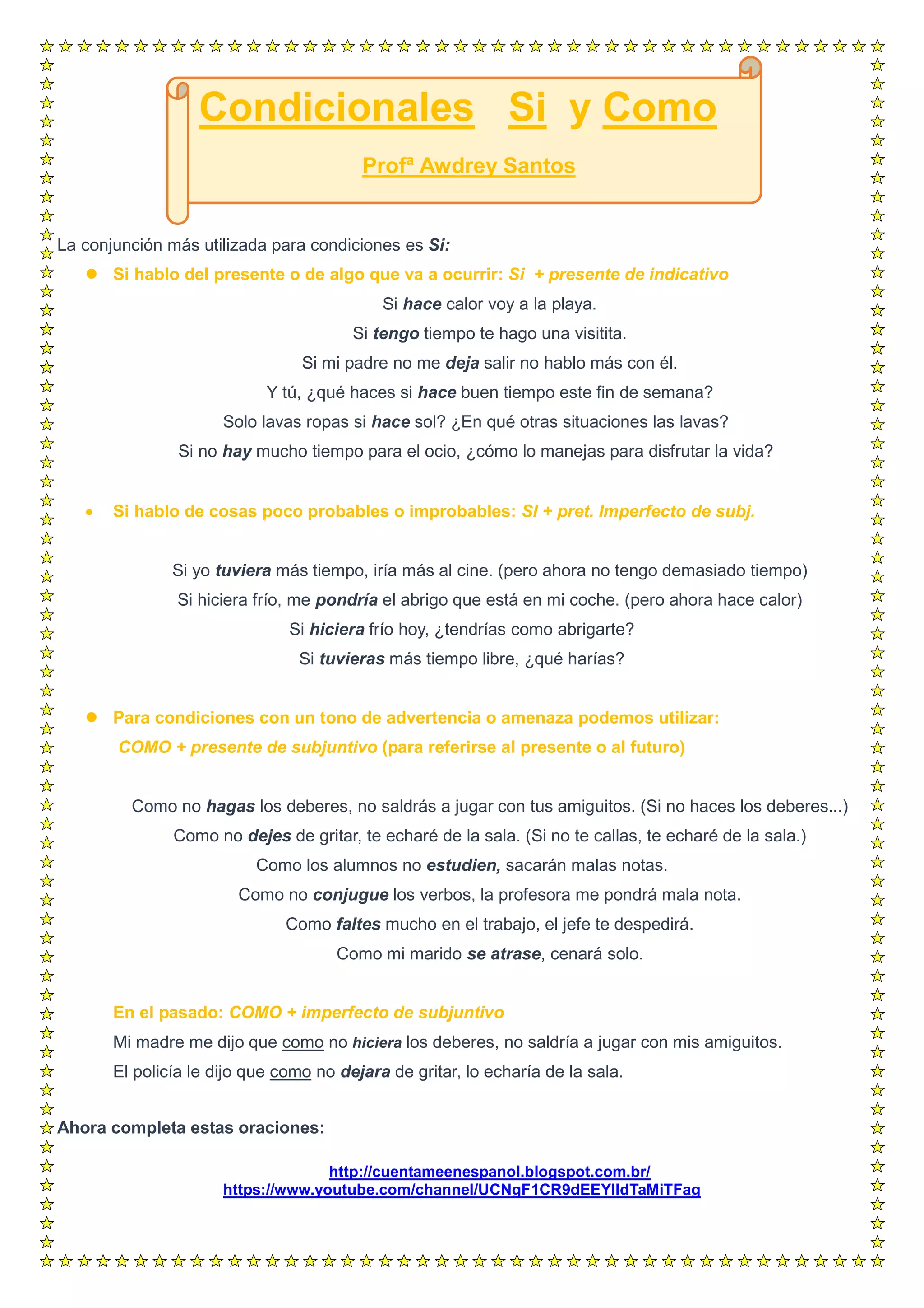 Condicionales si y como | PDF