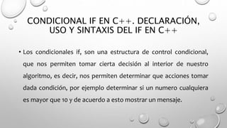 Condicional if en c++ | PPTX