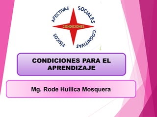 Mg. Rode Huillca Mosquera
CONDICIONES PARA EL
APRENDIZAJE
 