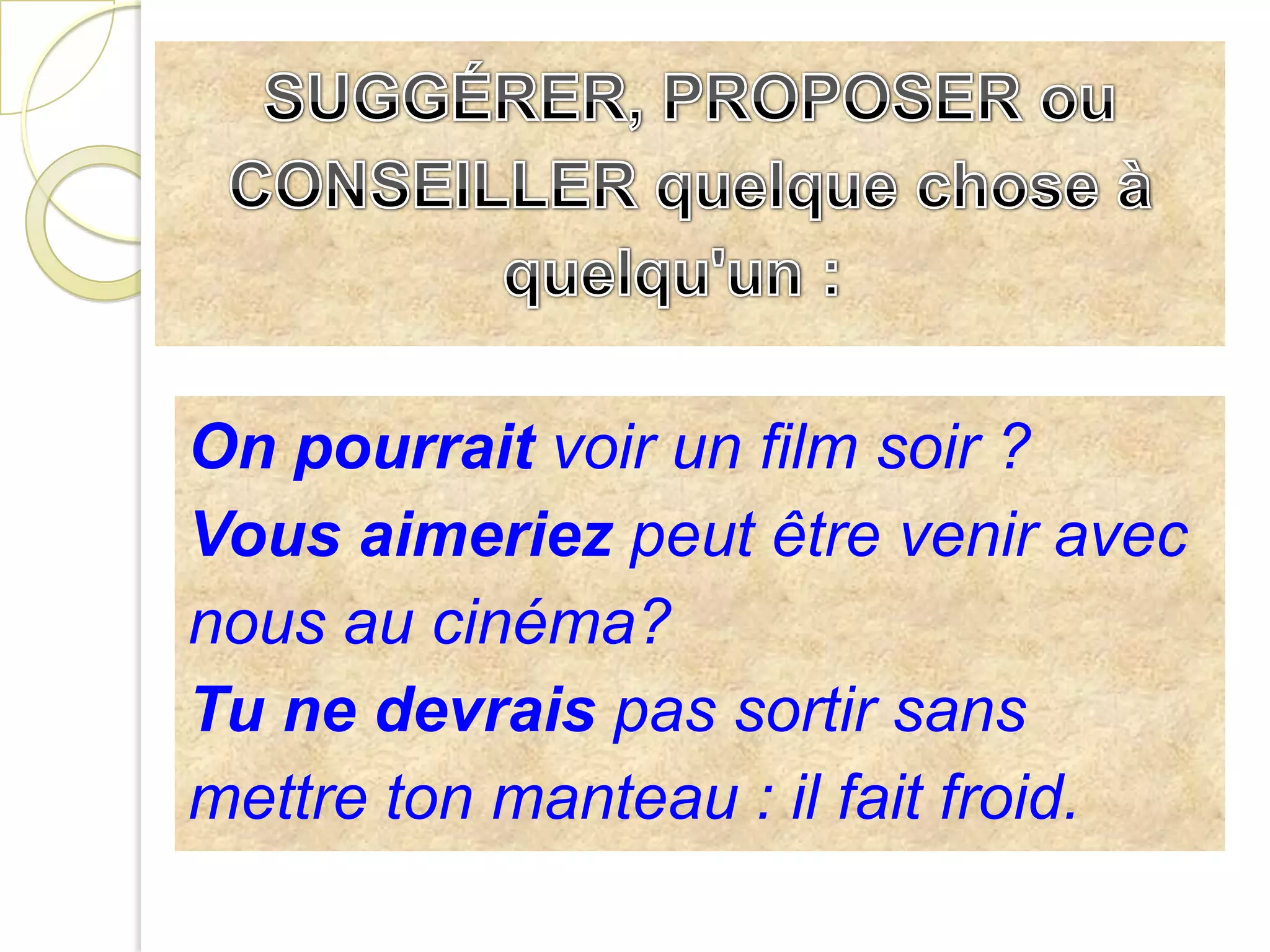 du rêve, du désir, du souhaitJ'aimeraisaller passer mes vacances à Biarritz. Je voudrais réussir cet examen.Ça me plairait de parler le portugais.