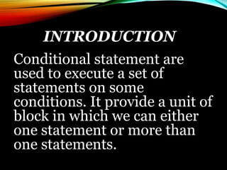 Conditional statement c++ | PPTX