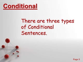 Powerpoint Templates
Page 5
Conditional
There are three types
of Conditional
Sentences.
 