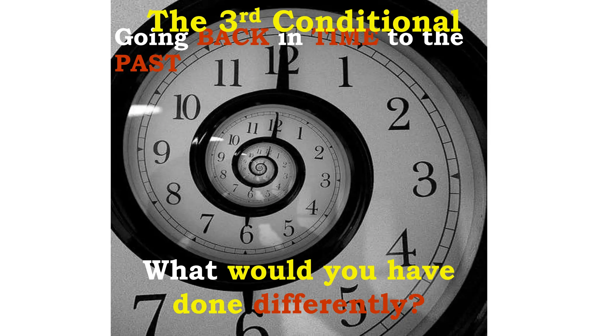 Going BACK in TIME to the
PAST
What would you have
done differently?
The 3rd Conditional
 