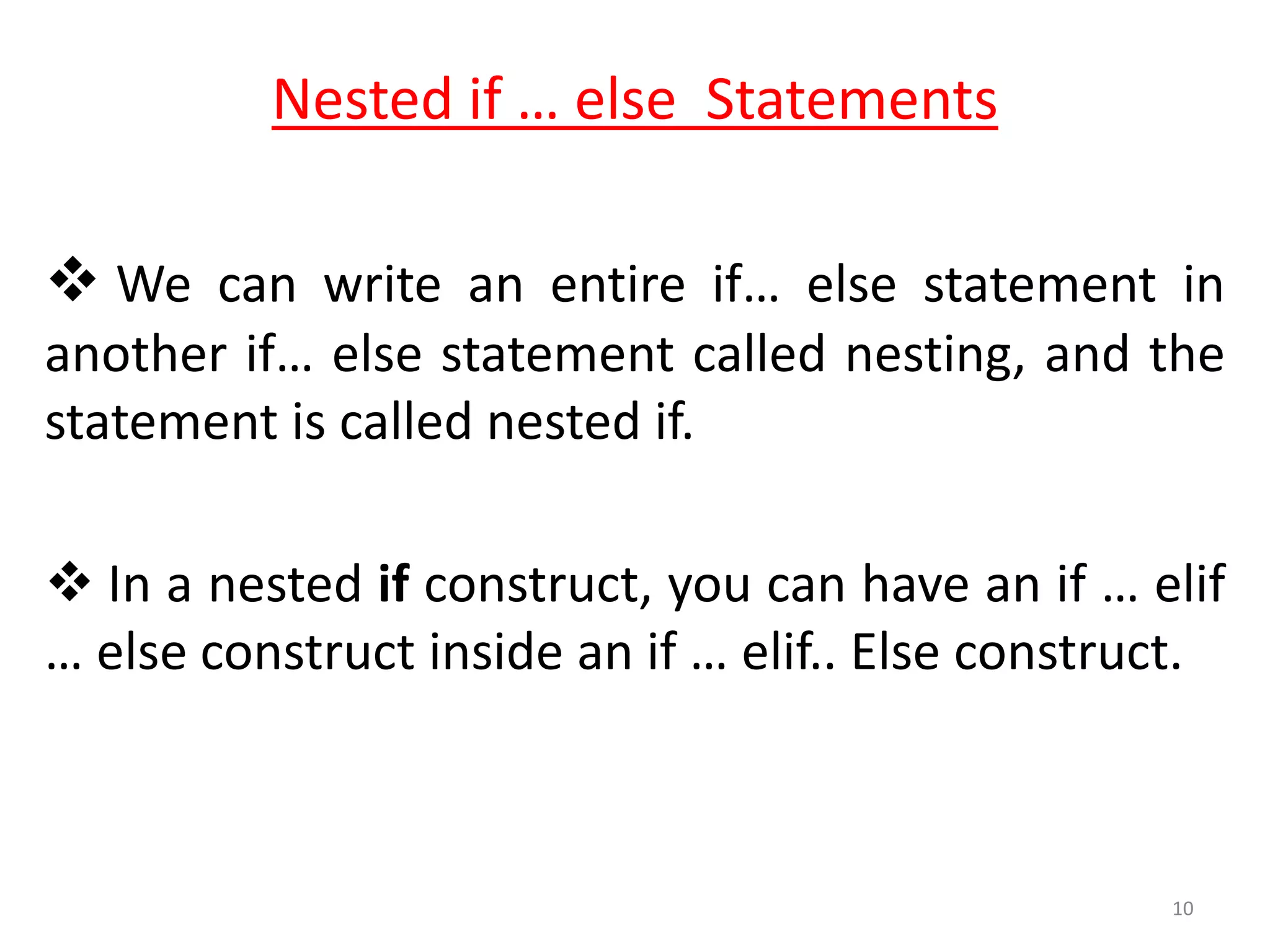 Conditional and control statement | PPTX | Programming Languages ...