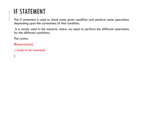 Conditional control statements explains the programming constructs | PPT