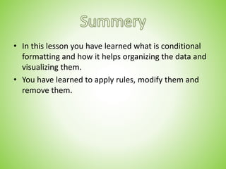 Conditional formatting | PPTX