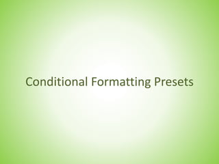 Conditional formatting | PPTX