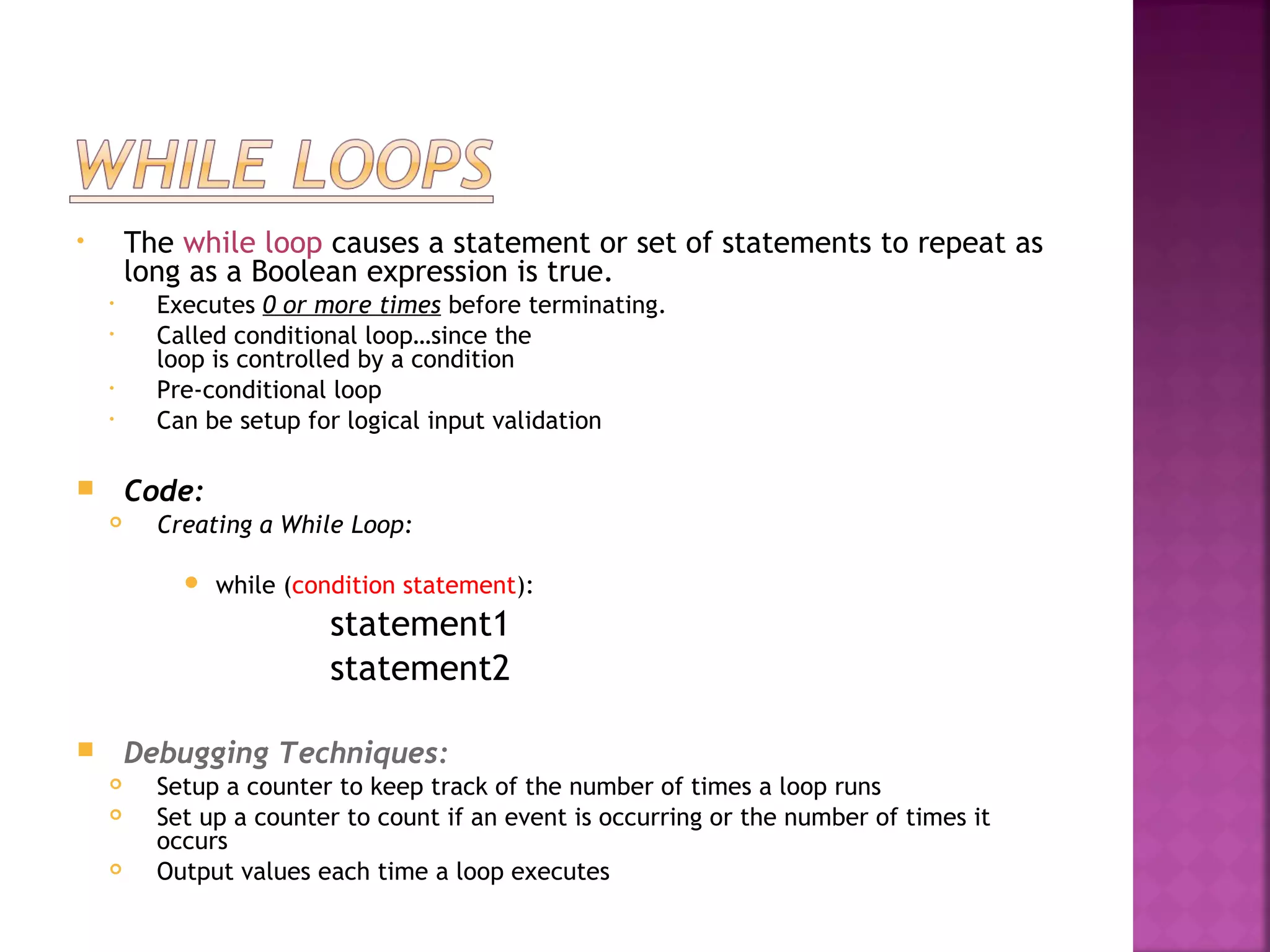 Conditional Loops | PPT