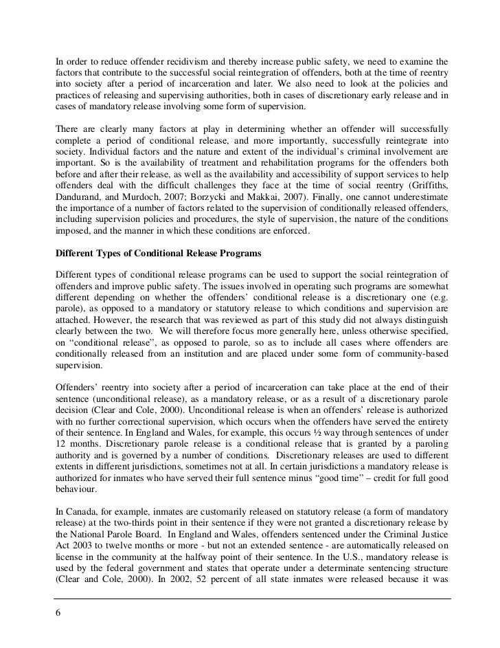 Conditional release violations final english