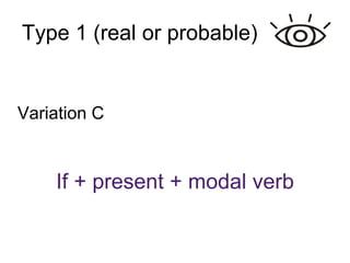Type 1 (real or probable)‏ Variation C If + present + modal verb 