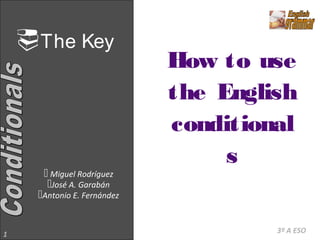 The Key                  del patrón
                             How to use
                             the English
                             conditional
                                  s
       Miguel Rodríguez
       José A. Garabán
     Antonio E. Fernández


1                                          3º A ESO
 