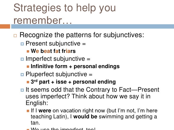 conditional sentences how to form imperfect subjunctive