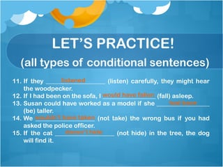 conditional sentences in English - explanation and exercises | PPTX