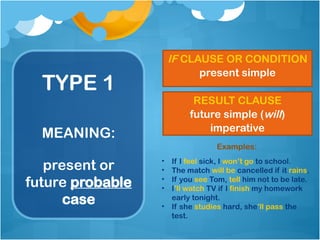conditional sentences in English - explanation and exercises | PPTX
