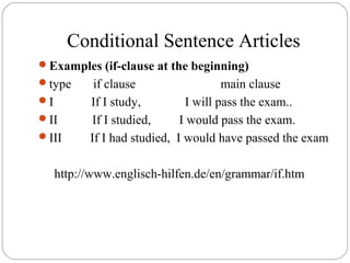 Conditional sentences article | PPT