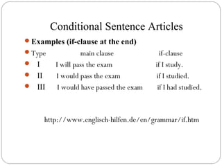 Conditional sentences article | PPT
