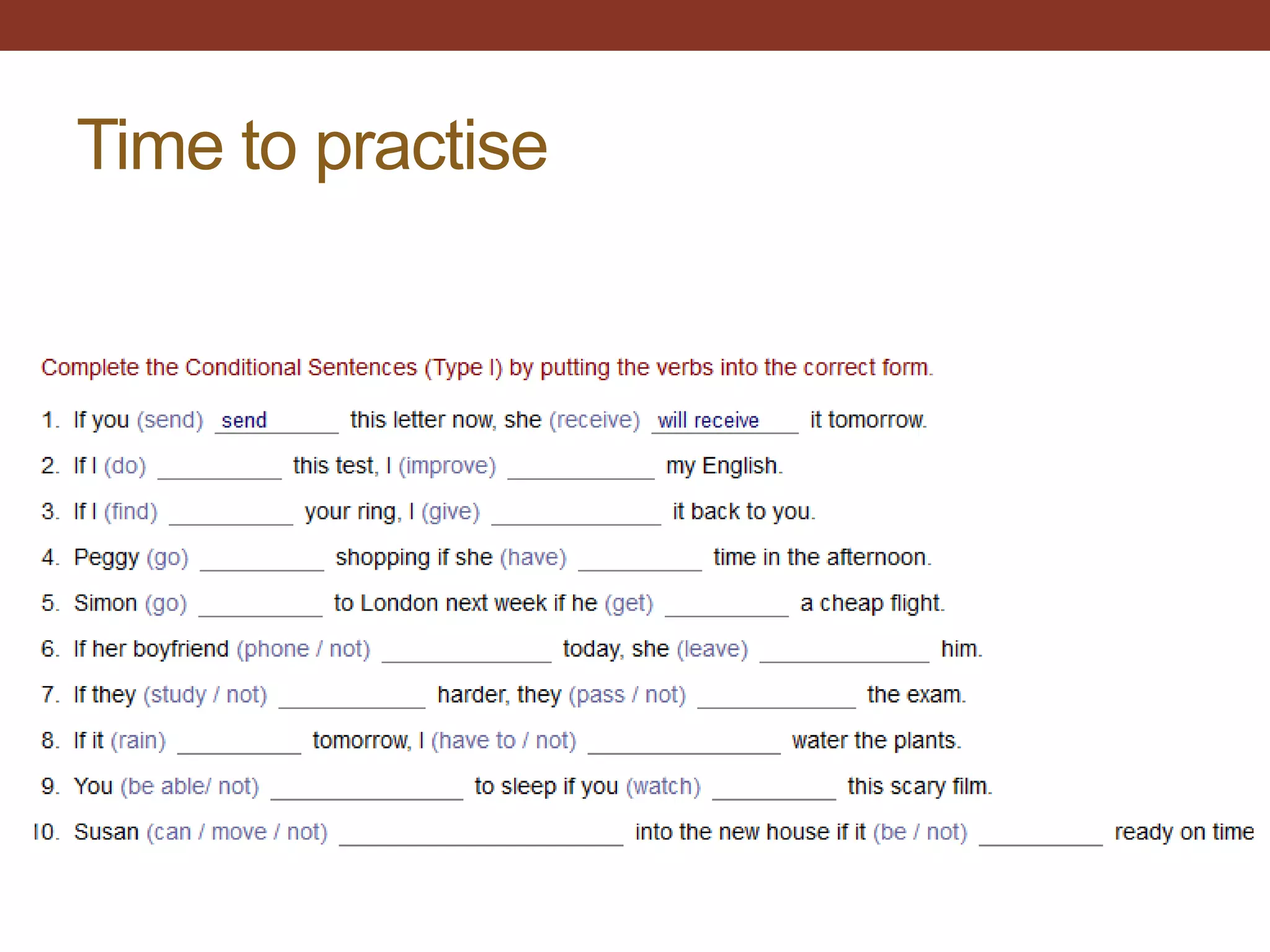 Conditional sentences type I and II | PPTX