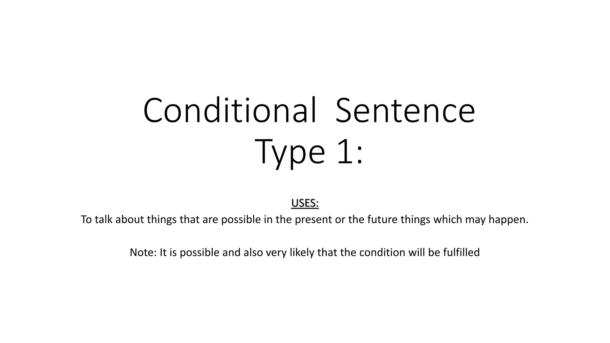 Conditional sentence type i | PPT