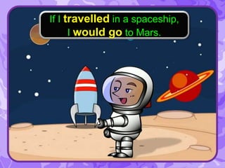 If I travelled in a spaceship,
I would go to Mars.
 