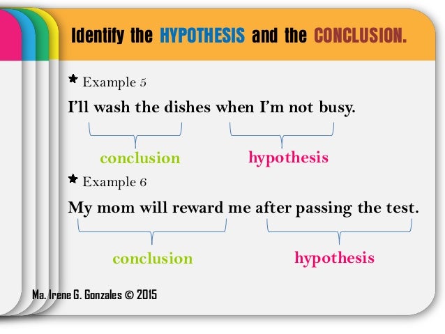 identify the hypothesis and the conclusion