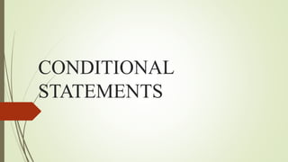 Conditional statements | PPT