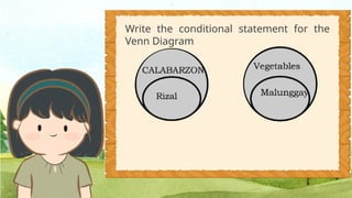 Write the conditional statement for the
Venn Diagram
 