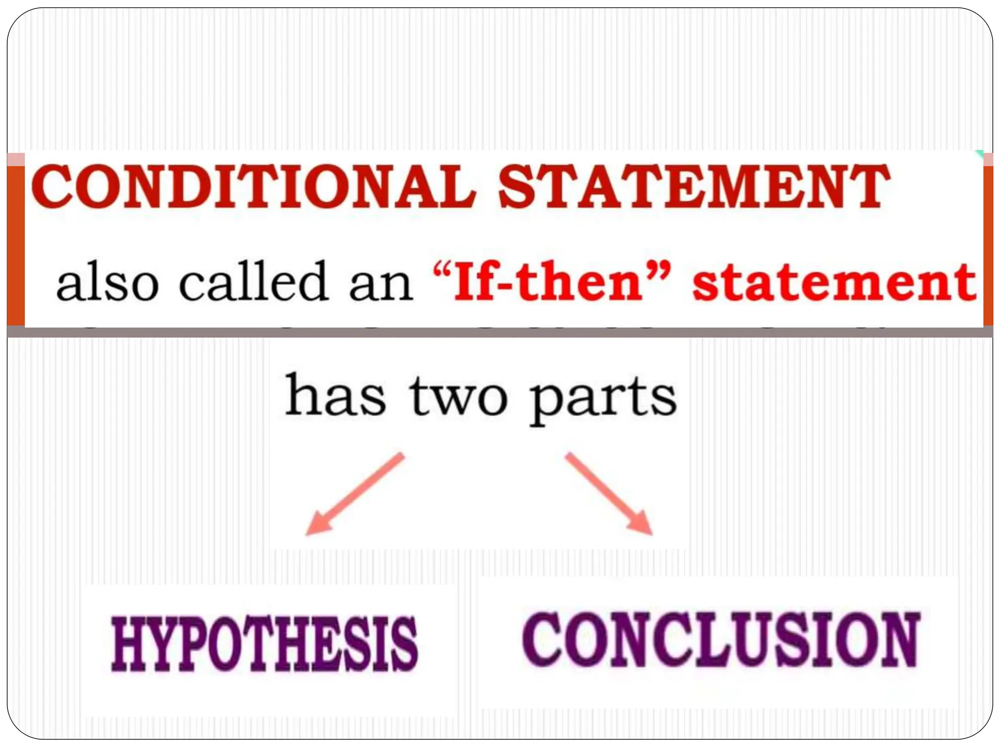 Conditional Statement
or If-then Statement.
 