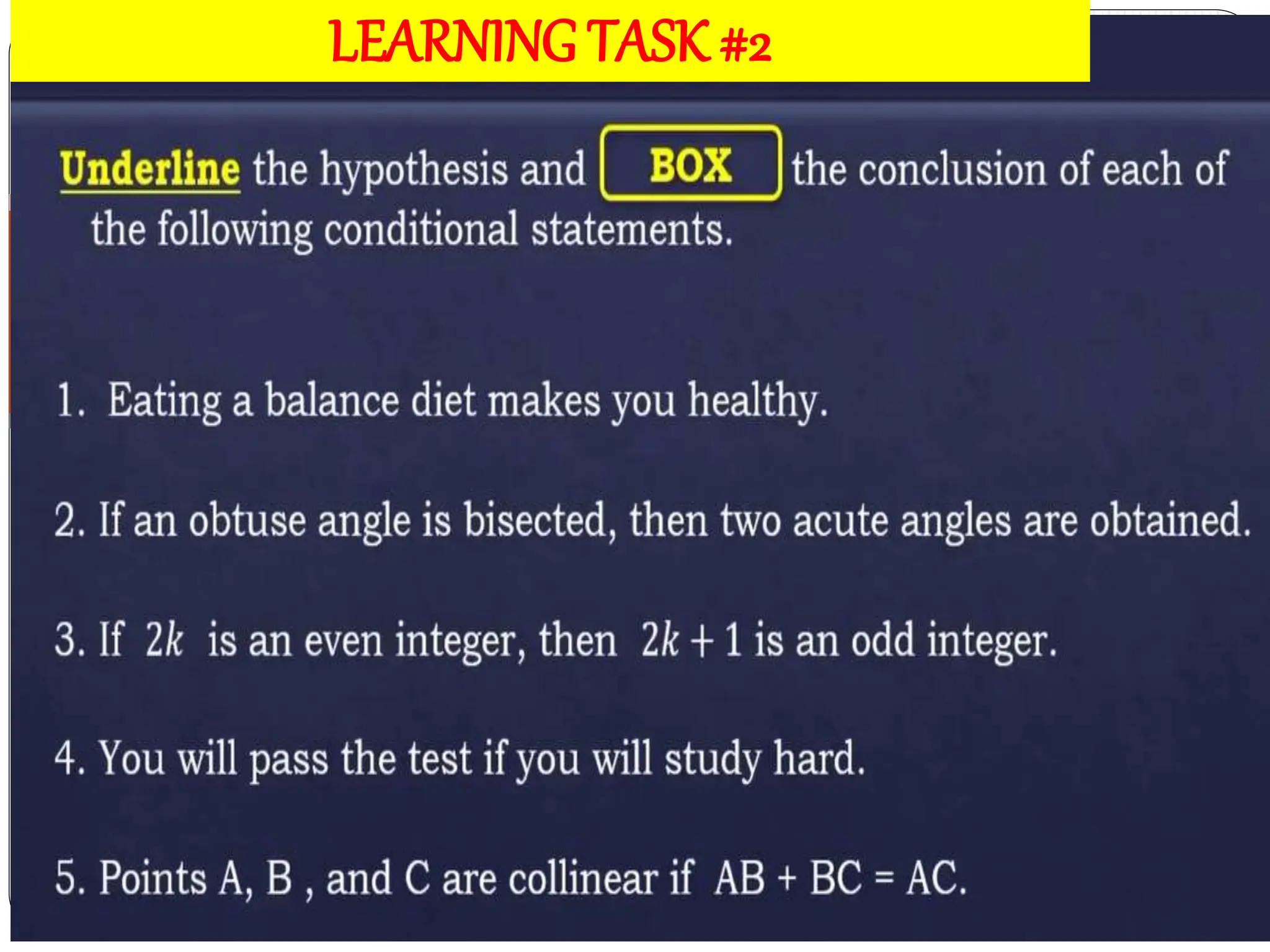 LEARNING TASK #2
 