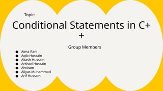 Conditional Statements . Ppt group presentation | PPT