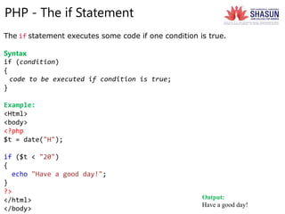 PHP CONDITIONAL STATEMENTS AND LOOPING.ppt