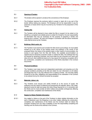 Conditions Of Contract