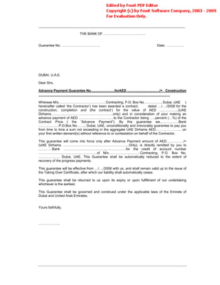 Conditions Of Contract