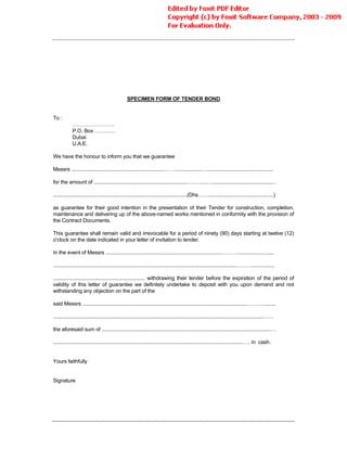 Conditions Of Contract