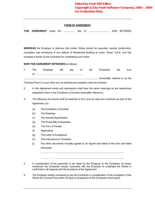 Conditions Of Contract