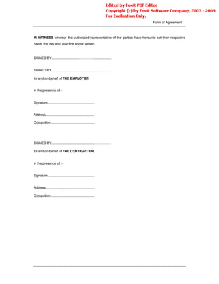 Conditions Of Contract