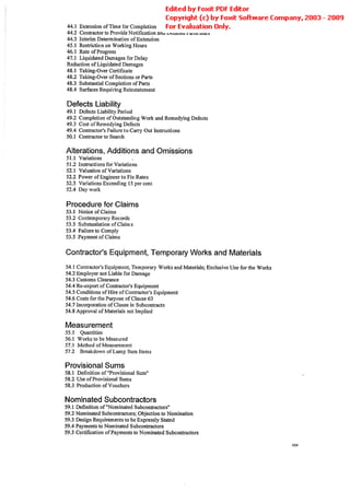 Conditions Of Contract