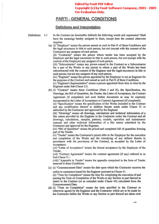 Conditions Of Contract