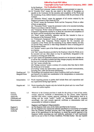 Conditions Of Contract