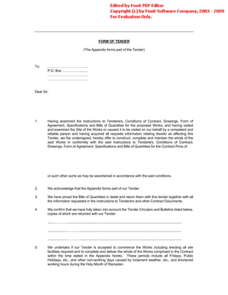 Conditions Of Contract