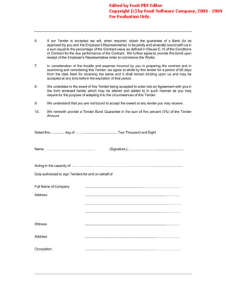 Conditions Of Contract